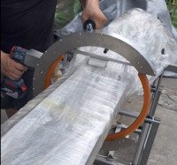 ملفاف يدوي مداري يعمل بالطاقة | آلة تغليف أفلام قابلة للتمدد محمولة للأنابيب والأخشاب والمنتجات الطويلة HROW-450